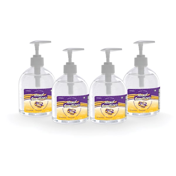 Fanmats Hand Sanitizer, LSU, 16 oz., Pump Top, PK4 29389