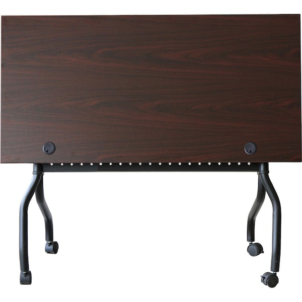 Lorell Rectangle Lorell Mahogany Flip Top Training Table, 23.6 W, 48 L, 29.5 H, Melamine Top, Mahogany LLR59518 - main