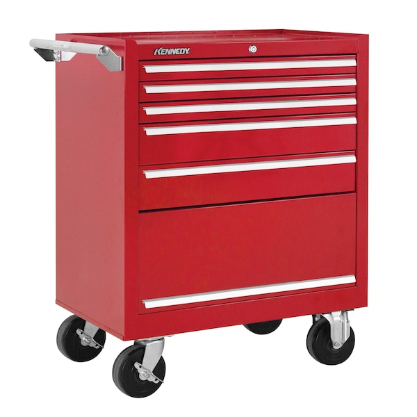 Kennedy Rolling Tool Cabinet, 5 Drawer, Red, 29 in W x 20 in D x