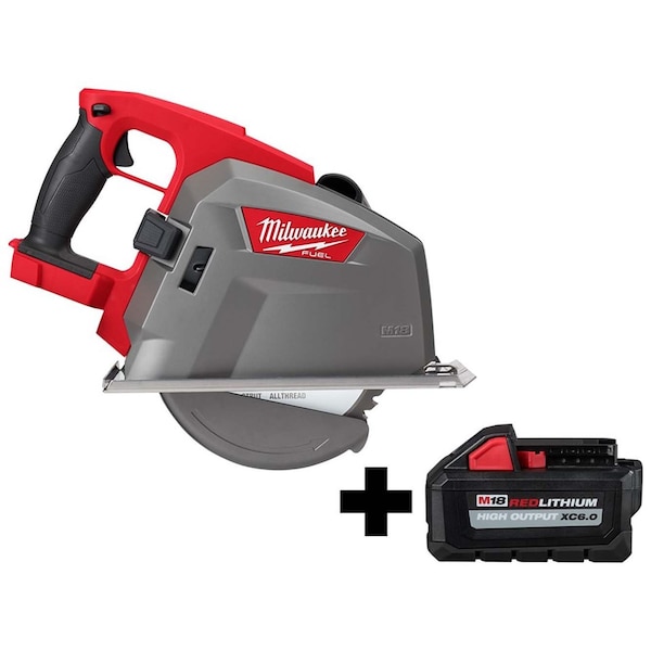 Milwaukee Tool M18 FUEL 8" Metal Cutting Circular Saw + M18 HIGH OUTPUT XC6.0 Battery Pack 2982-20, 48-11-1865 - main