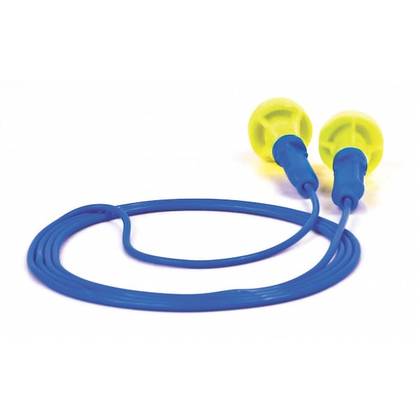 3M E-A-R Push-Ins Disposable Corded Ear Plugs, Pod Shape, 28 dB, Blue/Yellow, 100PK 318-1001 - main