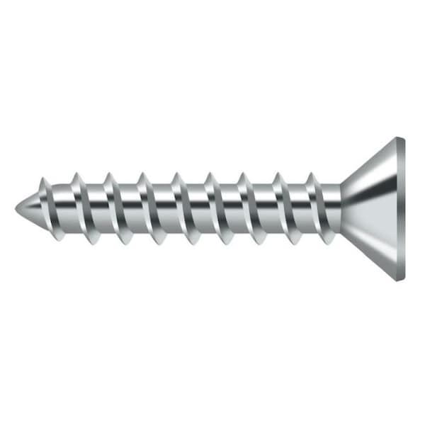 Deltana Wood Screw, St, #10 X 1" Bright Chrome SCWS1010U26