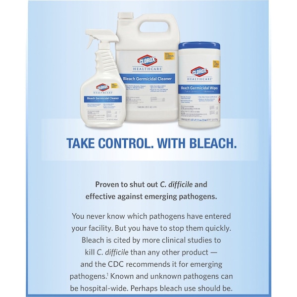 Clorox Germicidal Disinfecting Wipes, 6 x 5