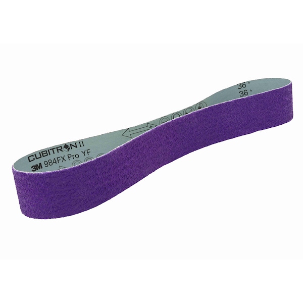 3M Cubitron Sanding Belt, Coated, Ceramic, 36 Grit, Coarse, 1184F, Purple 1184F - main