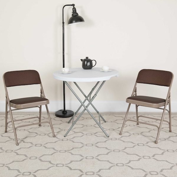 Flash Furniture Brown Fabric Metal Chair, PK2 2-AW-MC309AF-BRN-GG - main