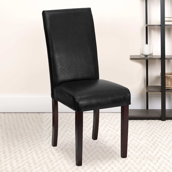 Flash Furniture Black LeatherSoft Parsons Chair, PK2 2-BT-350-BK-LEA-023-GG - main