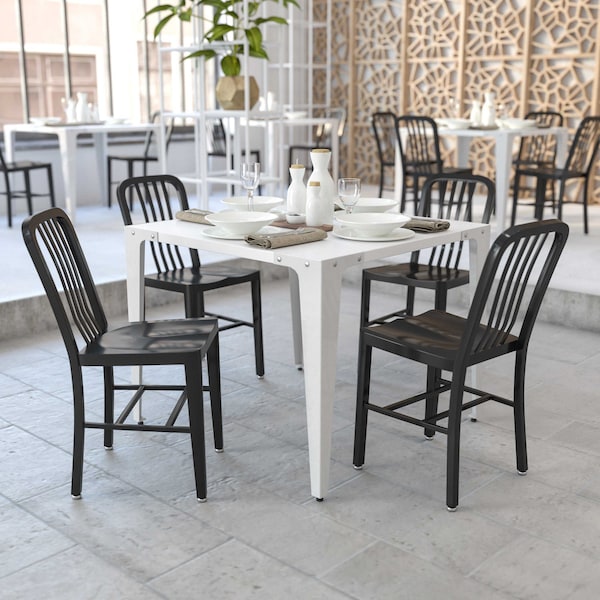 Flash Furniture Gael Commercial Grade Black Metal Indoor-Outdoor Chair, PK2 2-CH-61200-18-BK-GG - main