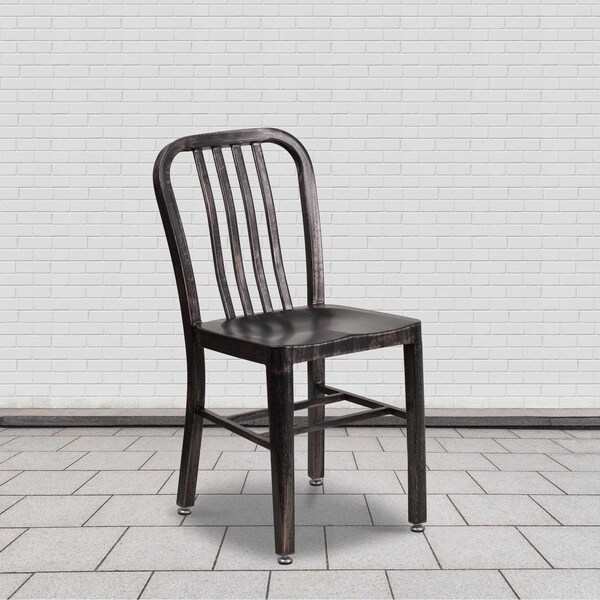Flash Furniture 2PK Black-Gold Metal Indoor-Outdoor Chair - Bistro 2-CH-61200-18-BQ-GG - main