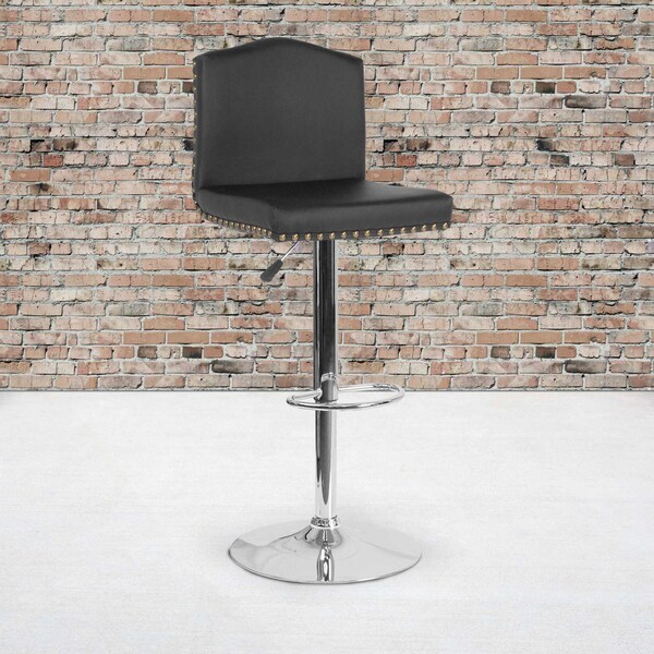 Flash Furniture Black Leather Barstool, PK2 2-DS-8111-BLK-GG - main