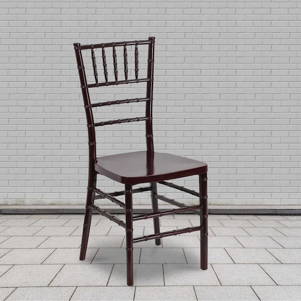 Flash Furniture HERCULES Series Mahogany Resin Stacking Chiavari Chair, PK2 2-LE-MAHOGANY-M-GG - main