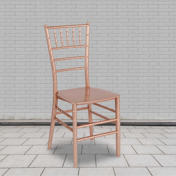 Flash Furniture HERCULES Series Rose Gold Resin Stacking Chiavari Chair, PK2 2-LE-ROSE-M-GG - main