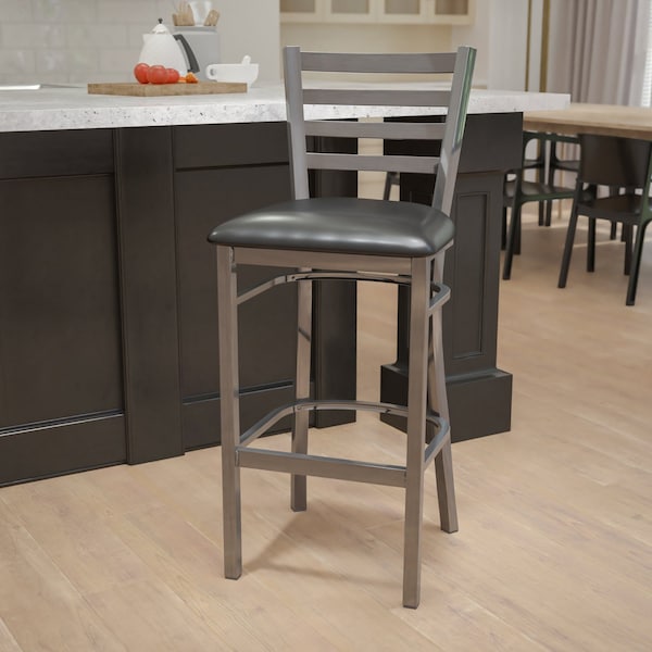 Flash Furniture Clear Ladder Stool-Black Seat, PK2 2-XU-DG697BLAD-CLR-BAR-BLKV-GG - main