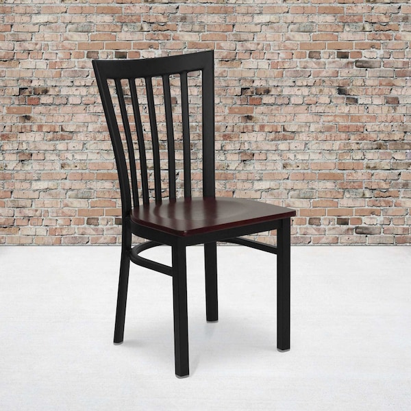Flash Furniture Black School Chair-Mah Seat, PK2 2-XU-DG6Q4BSCH-MAHW-GG - main