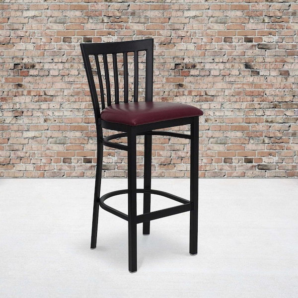 Flash Furniture Black School Stool-Burg Seat, PK2 2-XU-DG6R8BSCH-BAR-BURV-GG - main