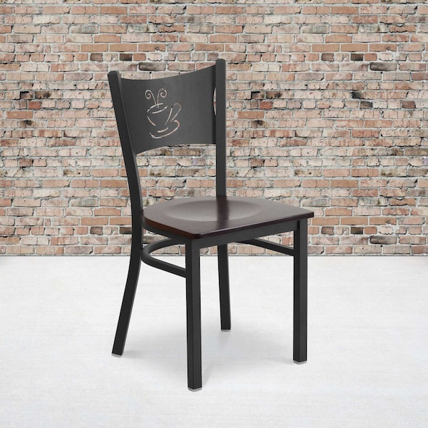 Flash Furniture Black Coffee Chair-Wal Seat, PK2 2-XU-DG-60099-COF-WALW-GG - main