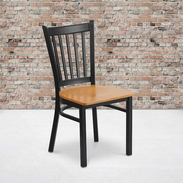Flash Furniture Black Vert Chair-Nat Seat, PK2 2-XU-DG-6Q2B-VRT-NATW-GG - main