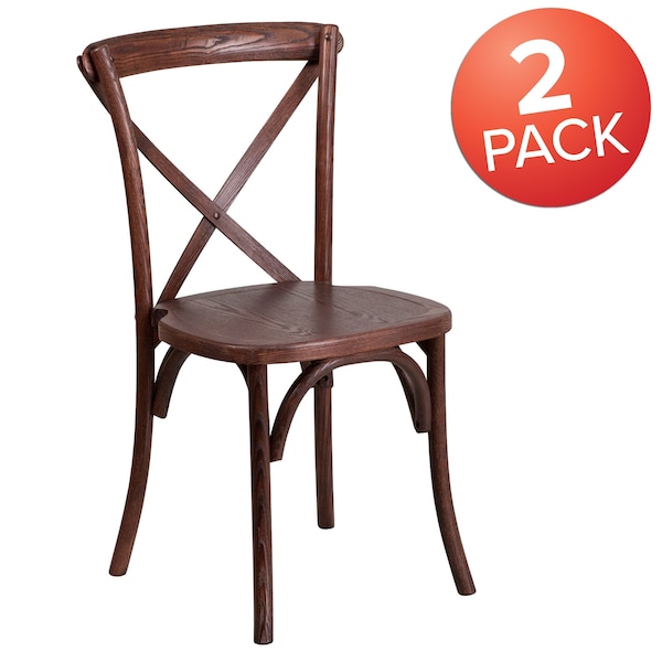 Flash Furniture HERCULES Series Mahogany Cross Back Chair, PK2 2-XU-X-MAH-GG - main