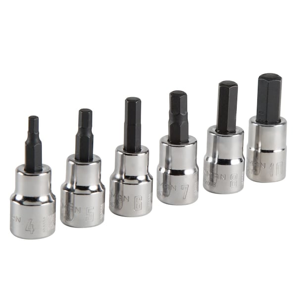 Craftsman Sockets, 6-pc Metric Hex Bit Socket, Metric 3/8