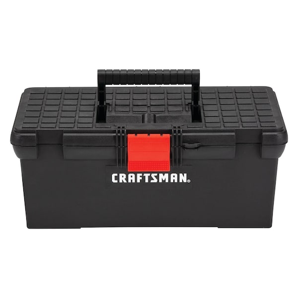 Craftsman Tool Box, Plastic, Black, 16 in W x 8-1/2 in D x 6-1/2 in H CMST16005 - main