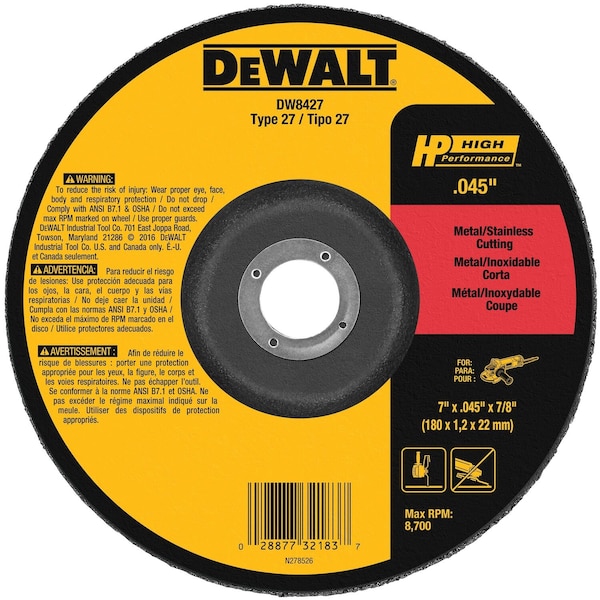 Dewalt High-Performance Cutting Wheels DW8427