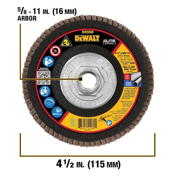 DeWalt DW8381H 6 Inch X 5/8 Inch -11 Z60 T29 HP Flap Disc - View #7