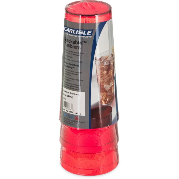 Carlisle Foodservice SAN Tumbler, 32 oz., 3/Pack, Ruby, PK8 5232-8110 - main