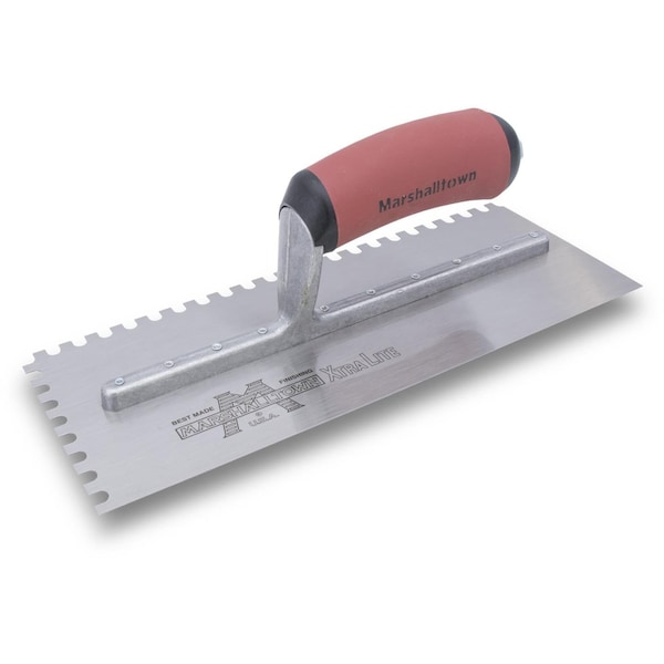 Marshalltown Notched Trowel, U-Handle, 1/4"x1/4" x 1/4" 718SD - main