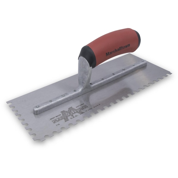 Marshalltown Notched Trowel, U-Handle, 1/4"x1/4" x1/4" 718SDL - main