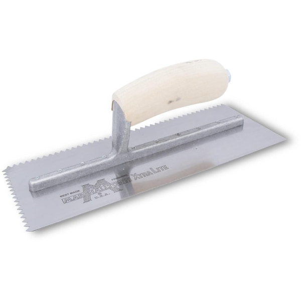 Marshalltown Notched Trowel, V-Handle, 1/4" x 3/16" 780S - main
