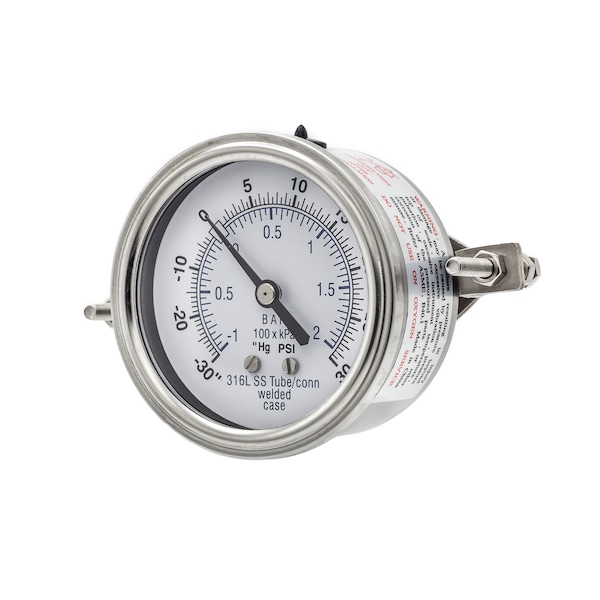 Pic Gauges 2 1/2 in Dial, 1/4 in NPT Male Back Location, Stainless Steel Case Material PRO-303D-254CC-01 - main