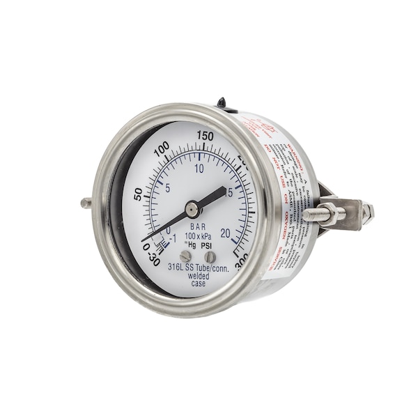 Pic Gauges 2 1/2 in Dial, 1/4 in NPT Male Back Location, Stainless Steel Case Material PRO-303D-254CH-01 - main
