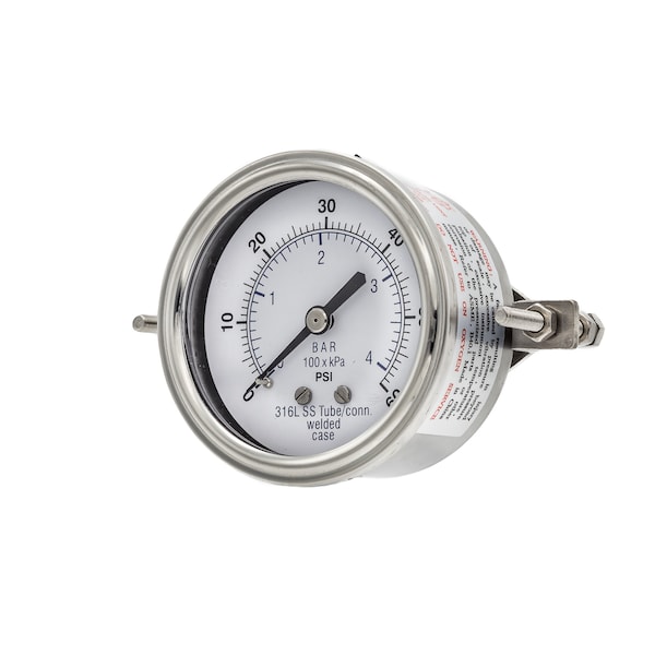 Pic Gauges 2 1/2 in Dial, 1/4 in NPT Male Back Location, Stainless Steel Case Material PRO-303D-254D-01 - main