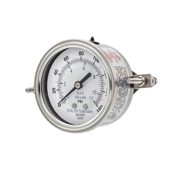 Pic Gauges 2 1/2 in Dial, 1/4 in NPT Male Back Location, Stainless Steel Case Material PRO-303D-254F-01 - main