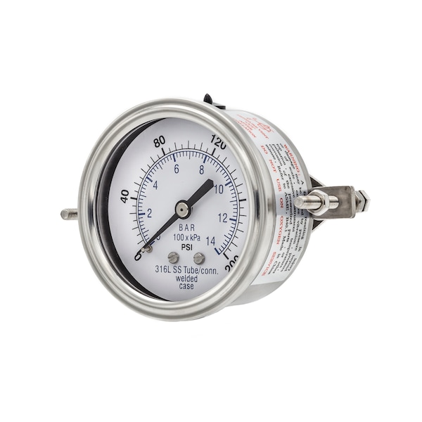 Pic Gauges 2 1/2 in Dial, 1/4 in NPT Male Back Location, Stainless Steel Case Material PRO-303D-254G-01 - main