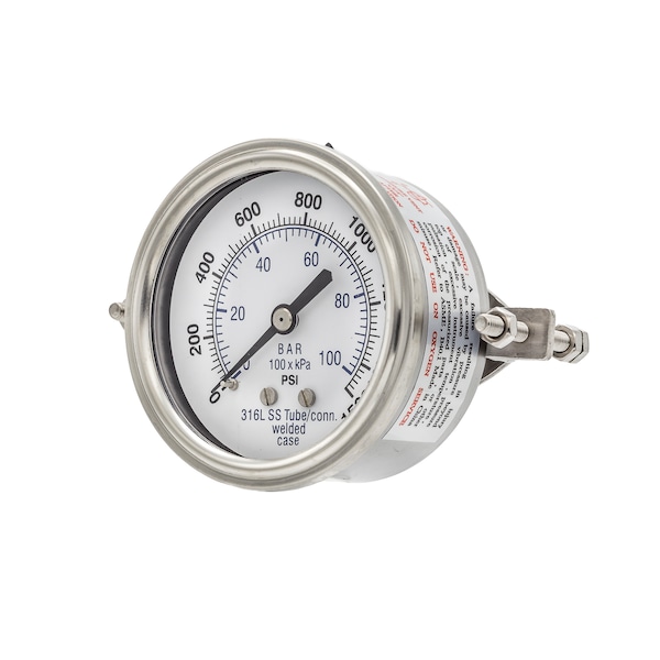 Pic Gauges 2 1/2 in Dial, 1/4 in NPT Male Back Location, Stainless Steel Case Material PRO-303D-254N-01 - main