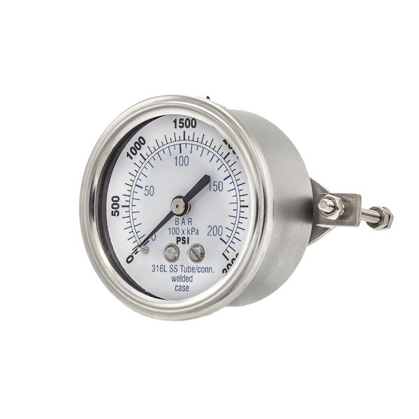 Pic Gauges 2 1/2 in Dial, 1/4 in NPT Male Back Location, Stainless Steel Case Material PRO-303D-254P-01 - main