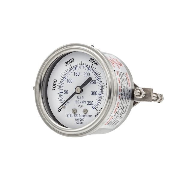 Pic Gauges 2 1/2 in Dial, 1/4 in NPT Male Back Location, Stainless Steel Case Material PRO-303D-254R-01 - main