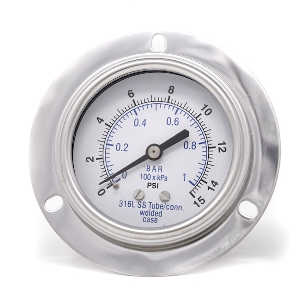 Pic Gauges 2 1/2 in Dial, 1/4 in NPT Male Back Location, Stainless Steel Case Material PRO-304D-254B-01 - main