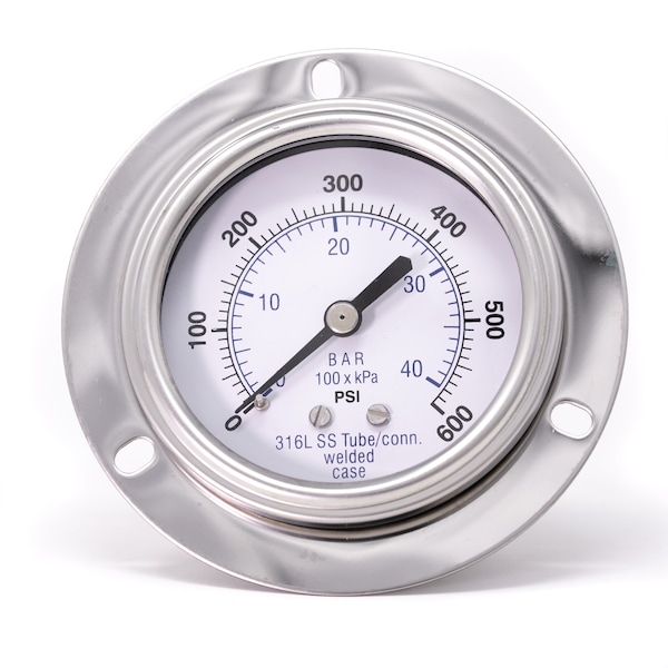 Pic Gauges 2 1/2 in Dial, 1/4 in NPT Male Back Location, Stainless Steel Case Material PRO-304D-254K-01 - main