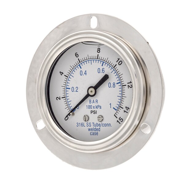 Pic Gauges 2 1/2 in Dial, 1/4 in NPT Male Back Location, Stainless Steel Case Material PRO-304L-254B-01 - main