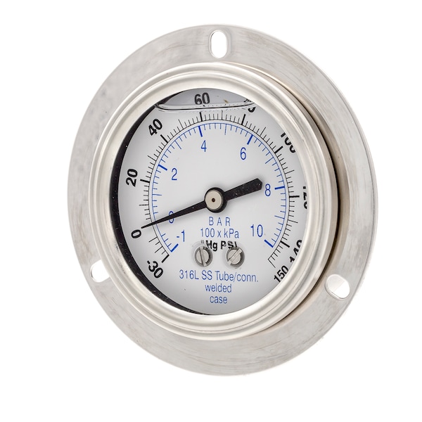 Pic Gauges 2 1/2 in Dial, 1/4 in NPT Male Back Location, Stainless Steel Case Material PRO-304L-254CF-01 - main