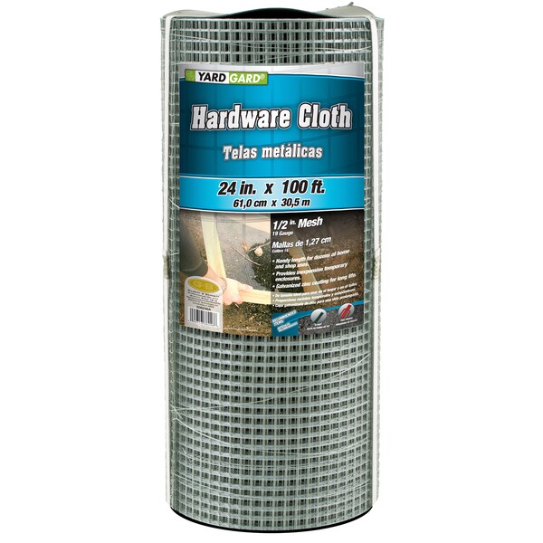 Yardgard Hardware Cloth, 19 ga., 1/2", 24"X100 ft. 308246B Zoro