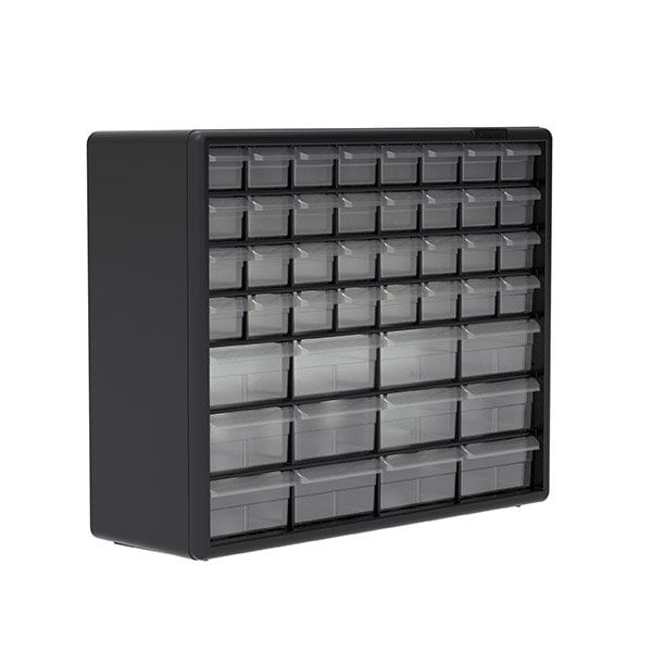 AkroMils Storage 44 Drawer, Plastic 10144REDBLK Zoro