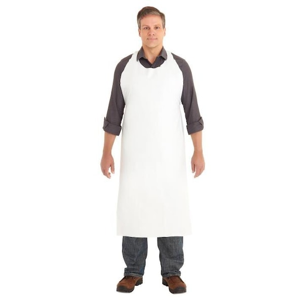 Ansell Die Cut Apron, Vinyl, No seam, 8 mil, 34 in, White, 33 in x 34 in, 72 PK 54-633 - main