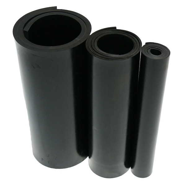 Rubber-Cal Neoprene Sheet - 70A - Smooth Finish - No Backing - 0.50" Thick x 2" Width x 36" Length - Black 30-007-500