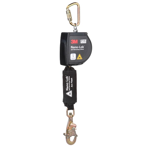 3M Dbi-Sala Nano-Lok Self-Retracting Lifeline, 11 ft Length, Carabiner, Steel, 1 Leg(s), 420 lb Weight Capacity 3100264 - main