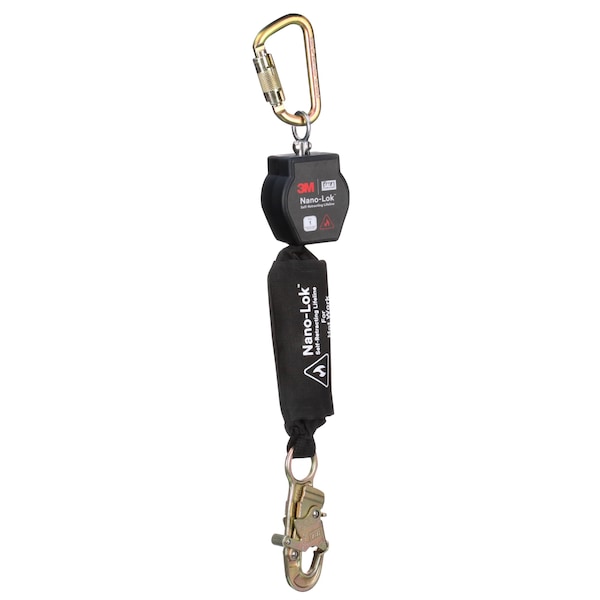 3M Dbi-Sala Nano-Lok Self-Retracting Lifeline, 6 ft. Length, Carabiner, Steel, 1 Leg(s), 420 lb Weight Capacity 3100562 - main