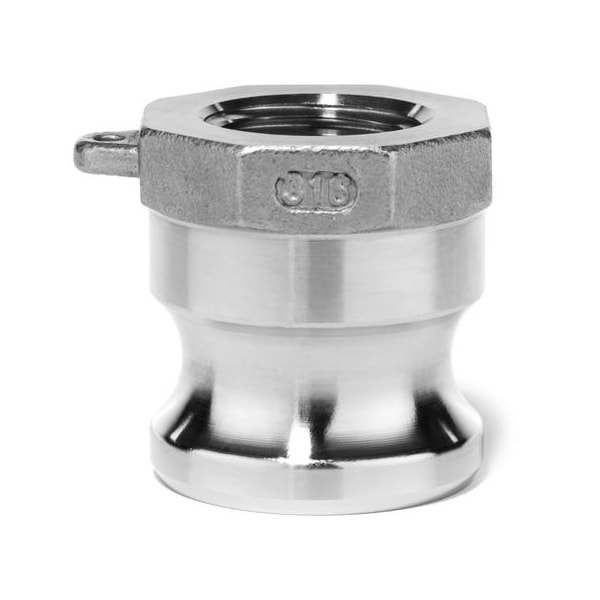 Usa Industrials Cam and Groove Fitting, 316SS, A, 1/2" Adapter x 1/2" Female NPT BULK-CGF-1 - main