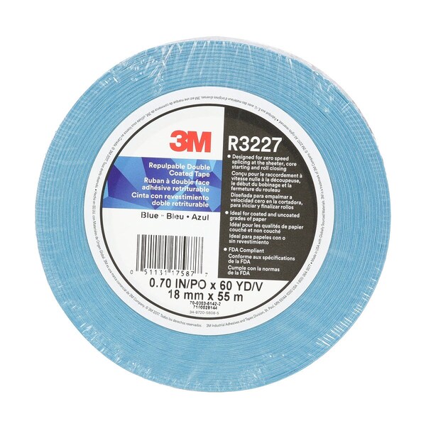 3M Repulpb Dble Coatd Tape, Blu, 36mmx55, PK24 R3227 - main