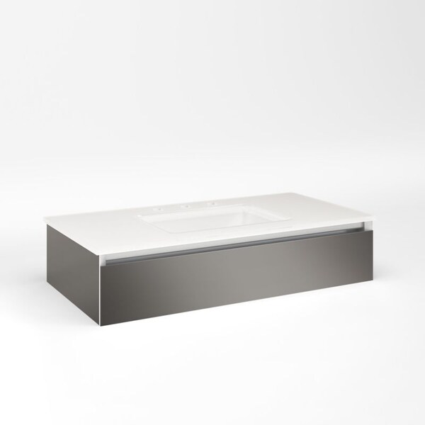 Robern Cartesian, 36X7.5X18, Tgm, Plumb Tinted Gray VM36H1D18P11N Zoro